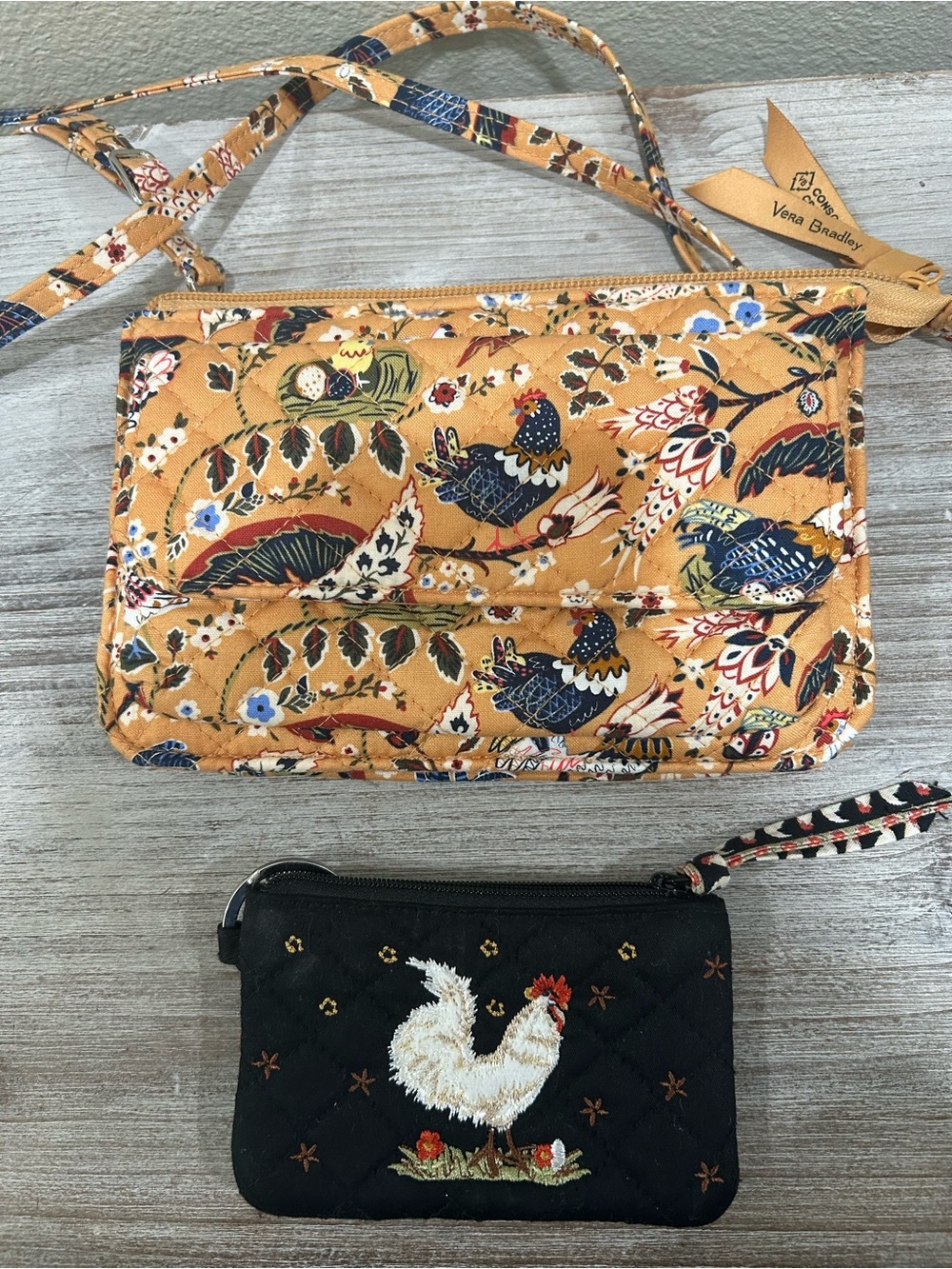 Vera Bradley French Hen wallet/ crossbody with chicken Id wallet